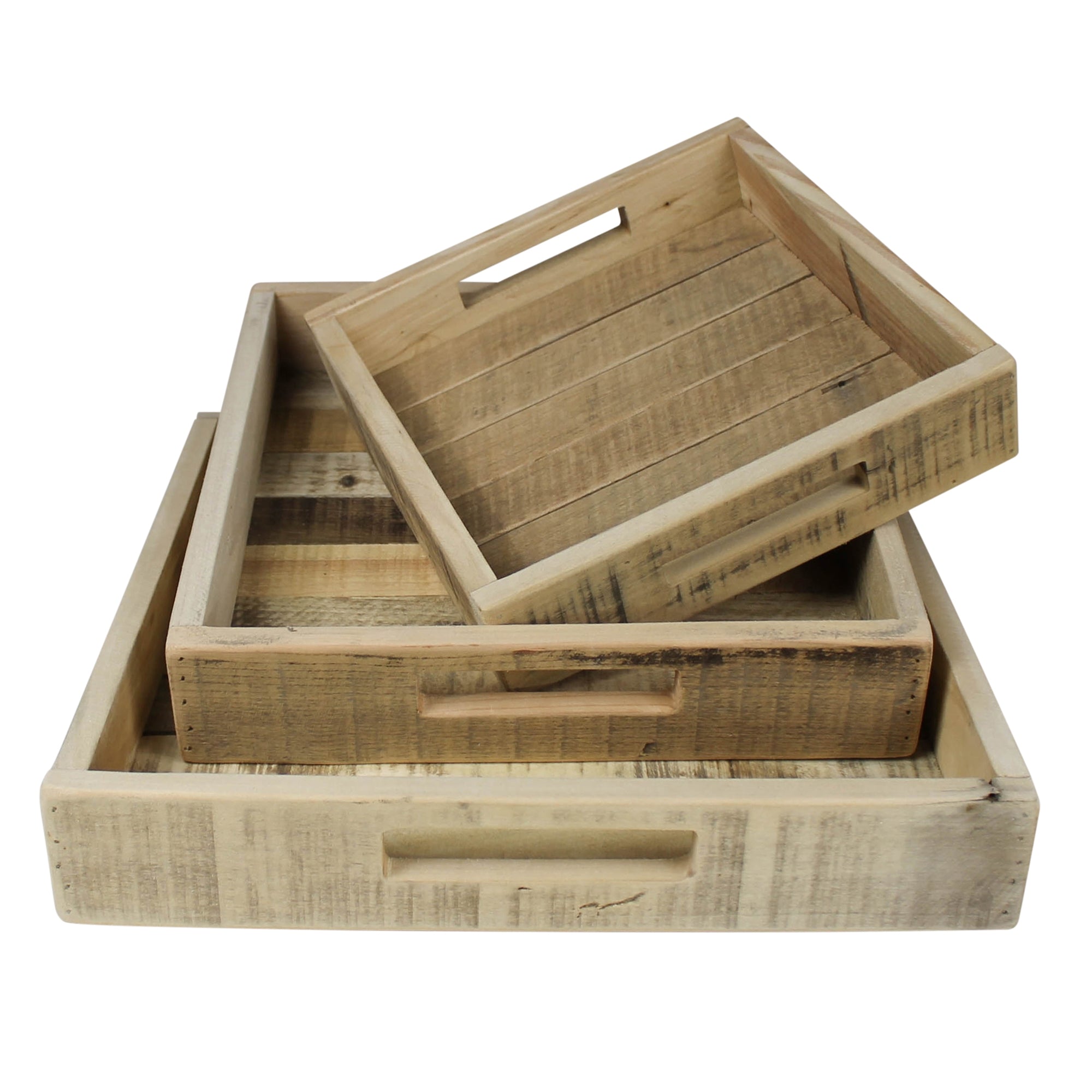 Crafter's Square Wood Trays with Handles, 7.625x5.875 in.